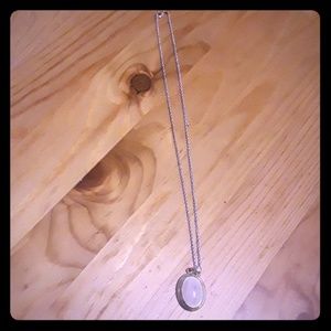 Rose gold chain and pink stone pendant